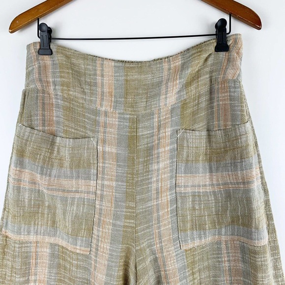 Free People Moonlight Pull On Pants Women’s Size Large Palazzo Pants Linen Blend - Picture 4 of 7
